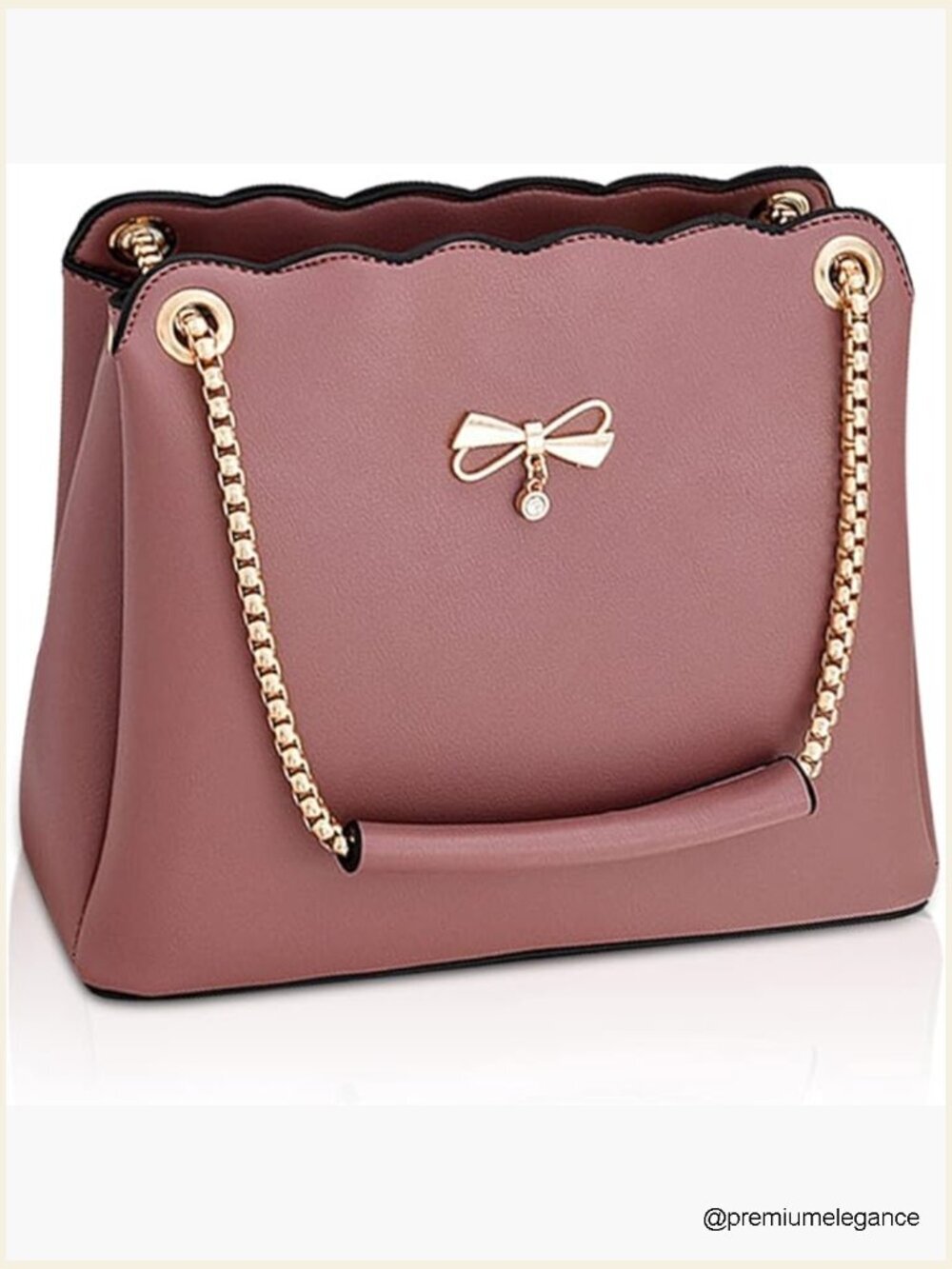 Elegant PU Leather Chain Shoulder Handbag Satchel Clutch Ladies Bag